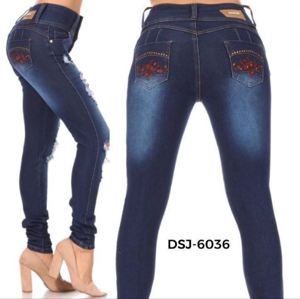 Colombian Push Up Levanta Cola Skinny Jeans DSJ-6036.